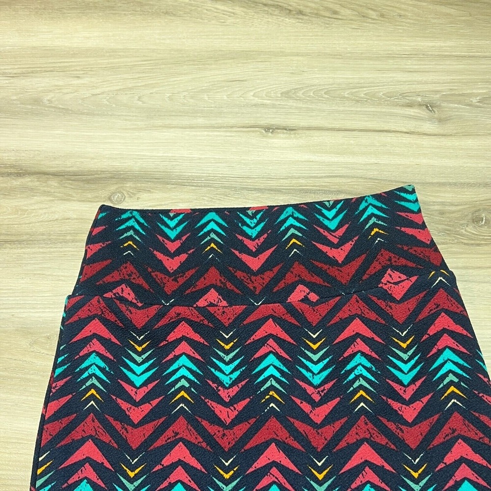 Aztec Maxi Skirt Womens XS‎ Multicolor Geometric Stretch A Line Grandma EUC - Picture 3 of 5